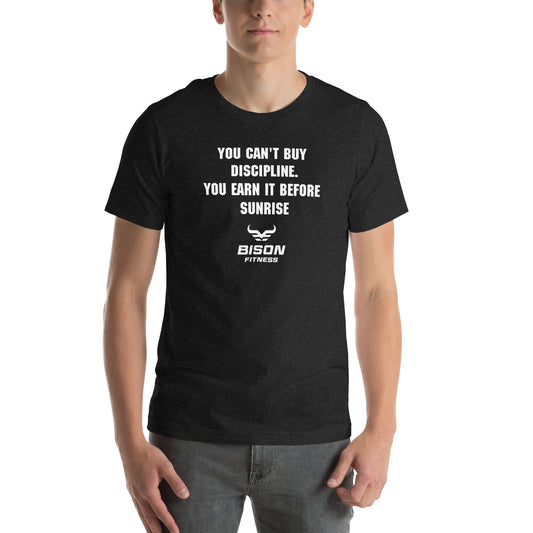 The Discipline Tee | 4AM Club in Black Heather, front view