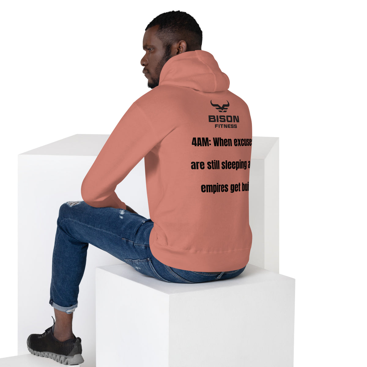 The Sunrise Hoodie | 4AM Club in Dusty Rose, back view