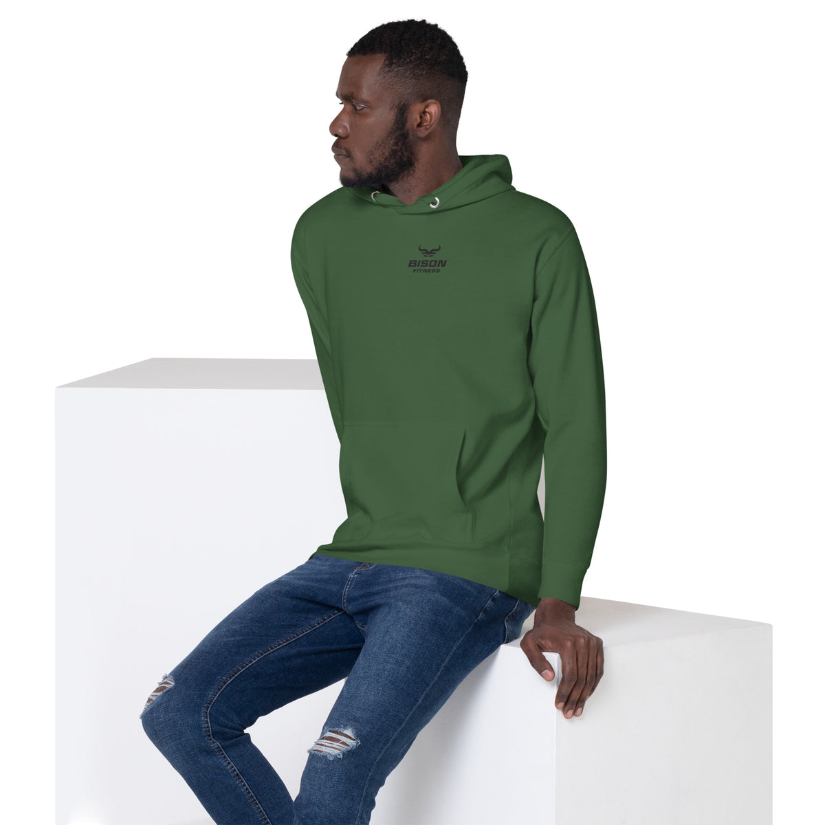 The Sunrise Hoodie | 4AM Club in Forest Green, left front view