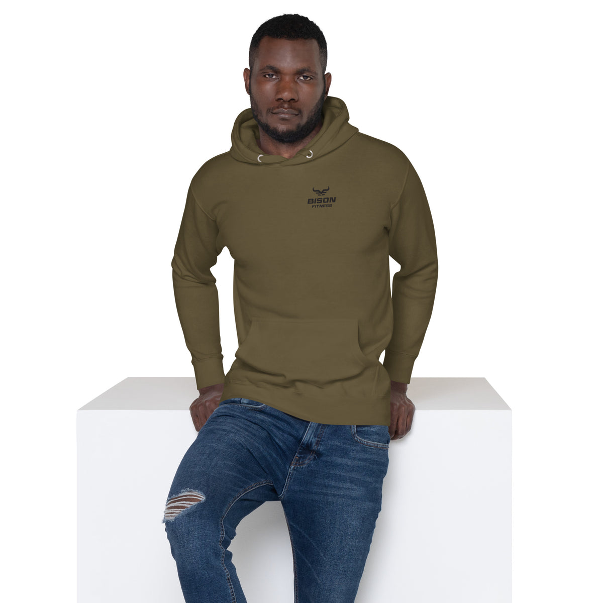 The Sunrise Hoodie | 4AM Club in Military Green, front view