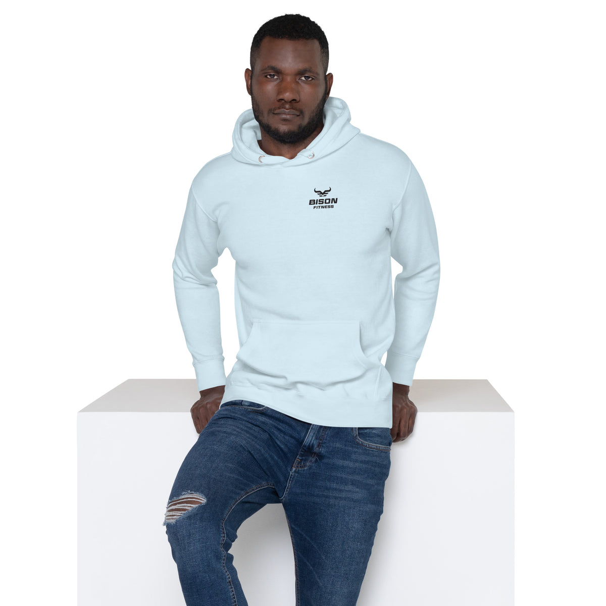 The Sunrise Hoodie | 4AM Club in Sky Blue, front view